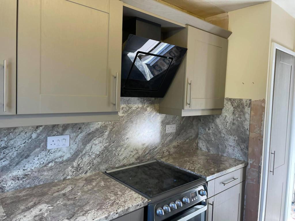 Grey kitchen cupboards