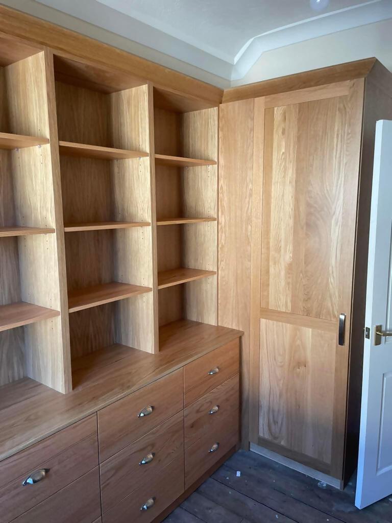 Wood finish shelving