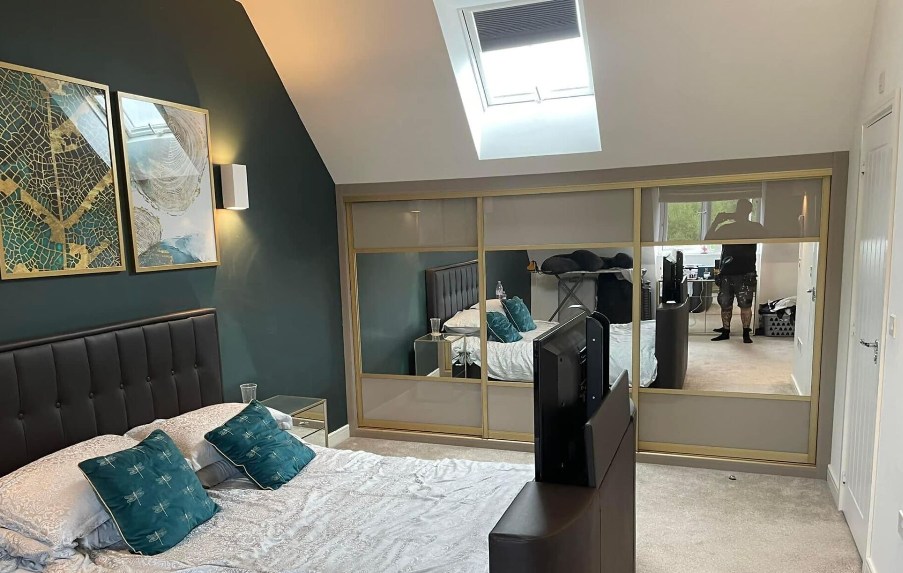 cashmere glass and mirror with gold frames