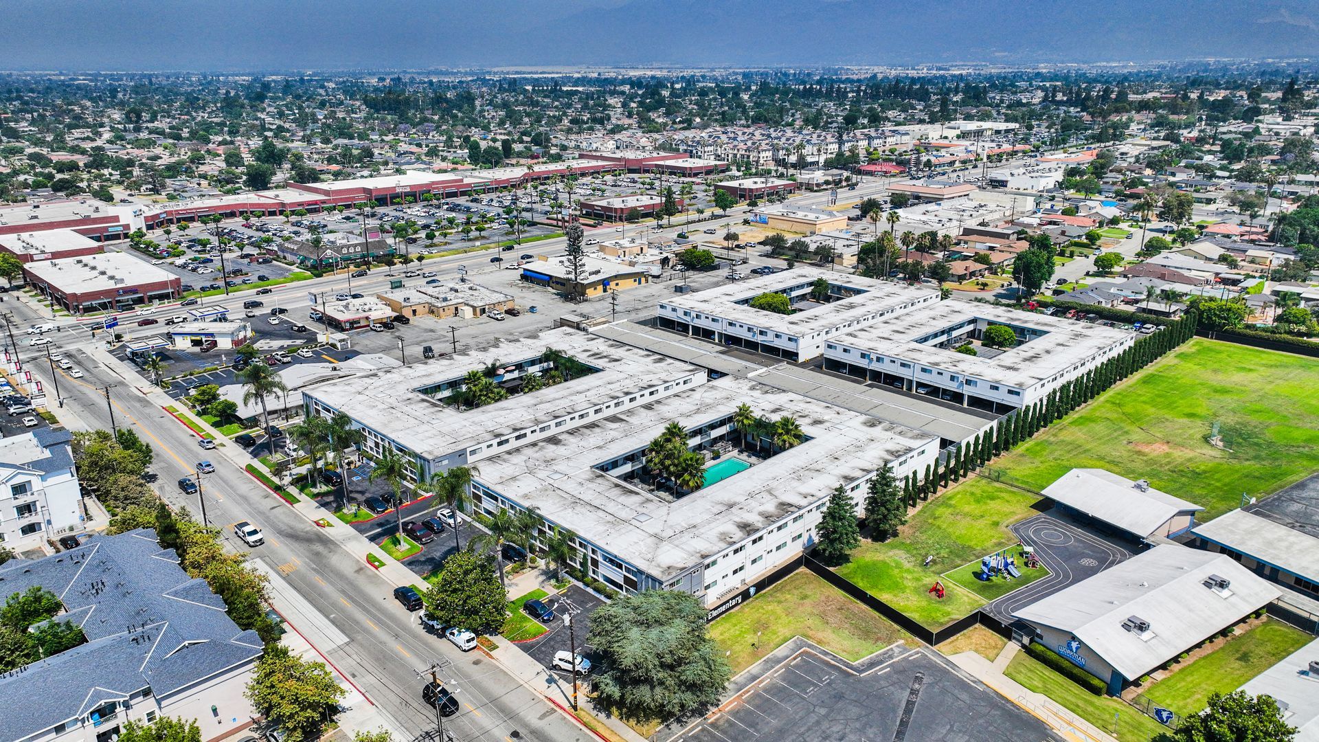 Photo of the community, seen from a bird's eye view