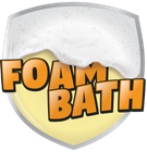 A logo that says foam bath on it