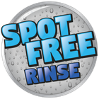 A sticker that says spot free rinse on it