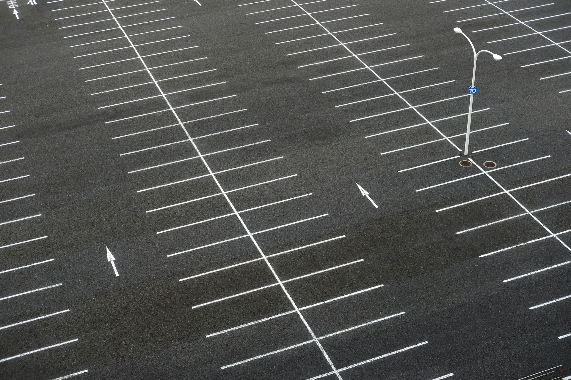Striping on an asphalt parking lot