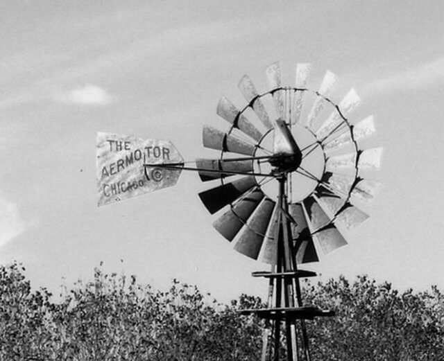 wind powered water pump by the Aermotor Windmill Company - Brewster County, Presidio County, Jeff Davis County, Pecos County, Reeves County, Terrell County