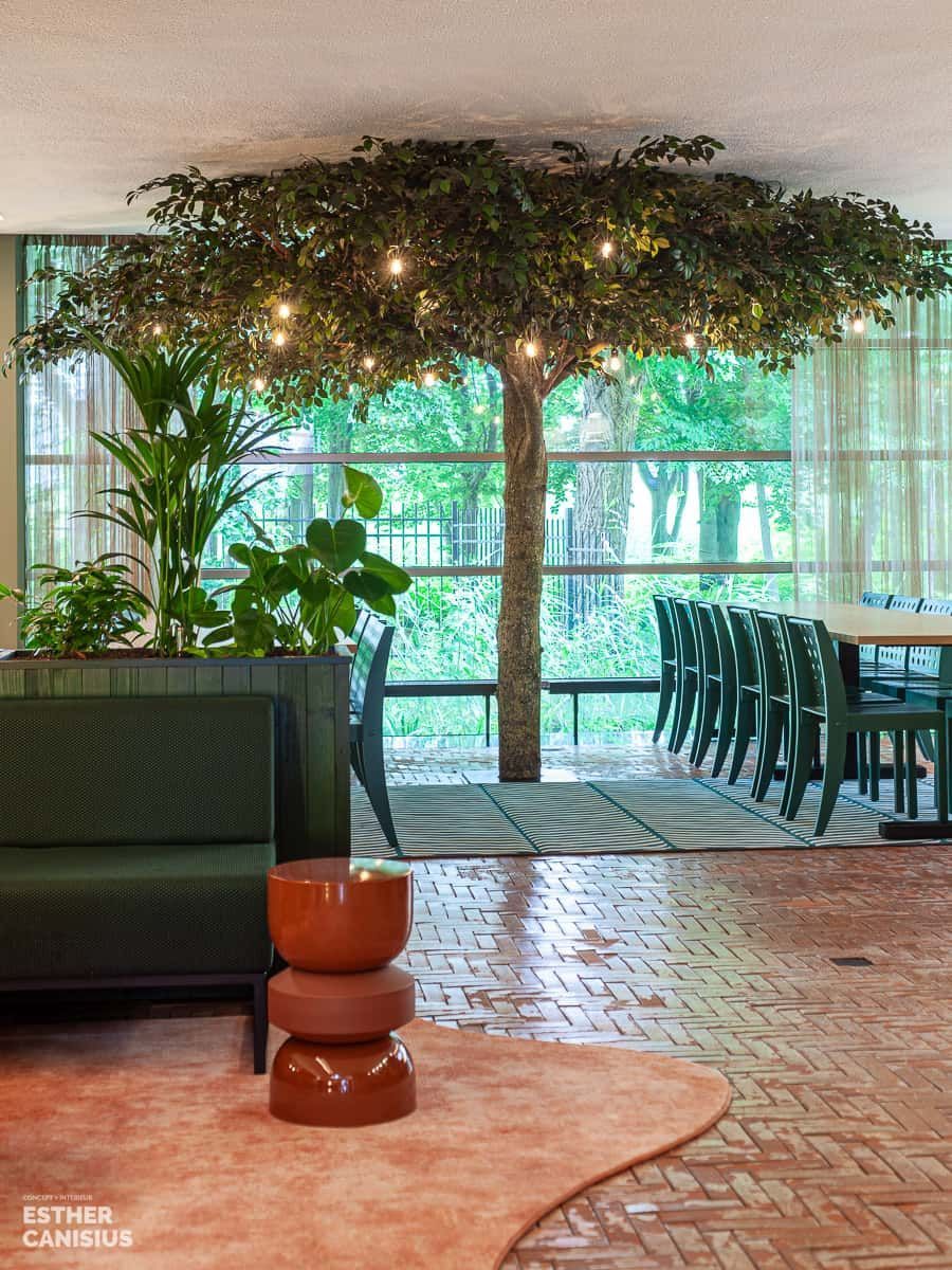 In Gouda: een duurzaam interieurontwerp volgens Biophilic design. Indoor tree & plants