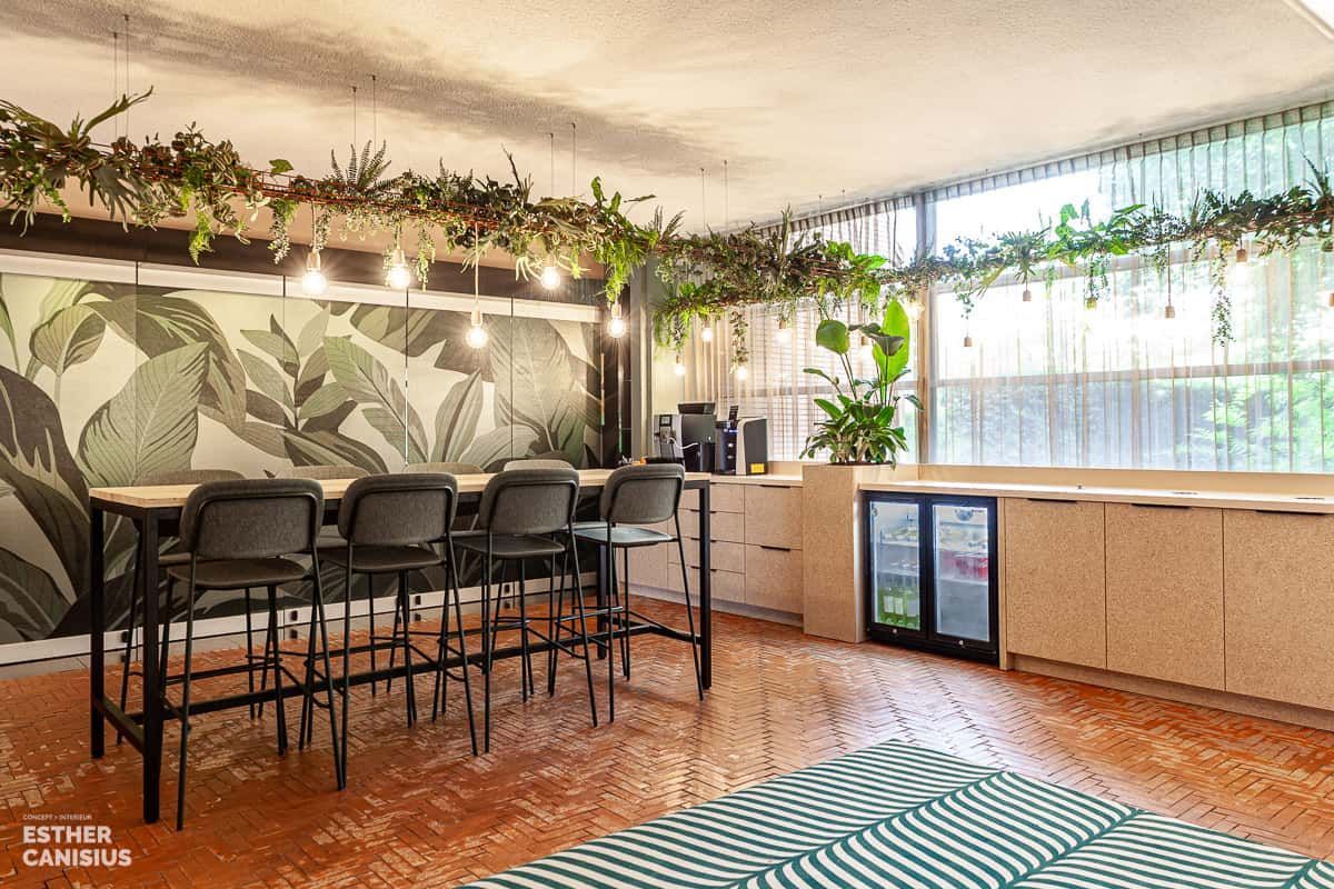 100% natuurlijk, biobased & gezond plaatmateriaal in dit interieurontwerp in Gouda