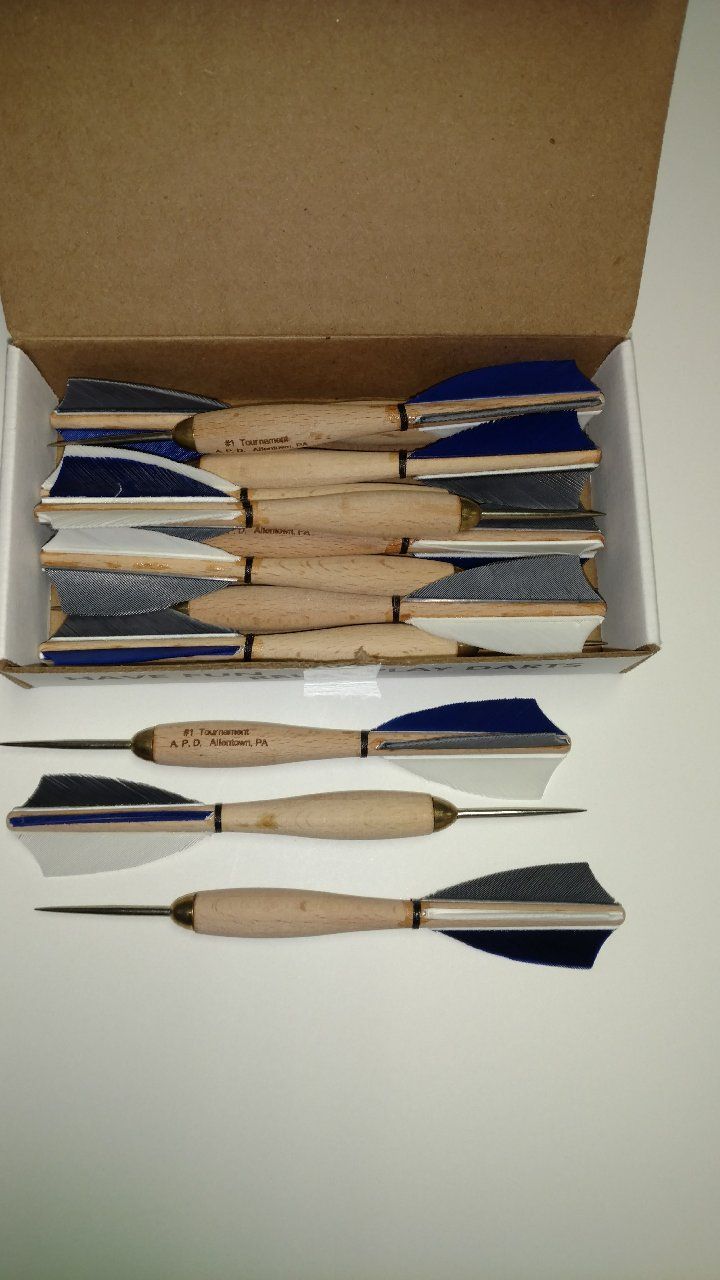 American Prodart Wooden Darts-Blue/Grey/White