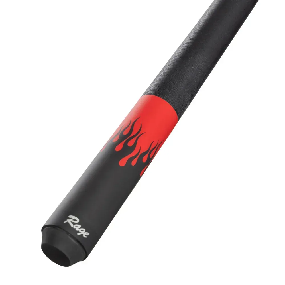 Rage Orange Flames Cue with Black Linen Wrap RG51