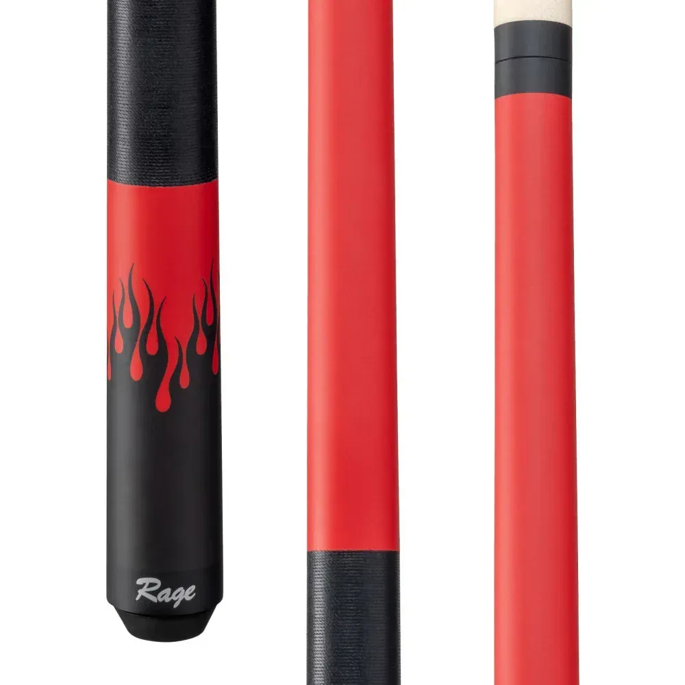 Rage Orange Flames Cue with Black Linen Wrap RG51