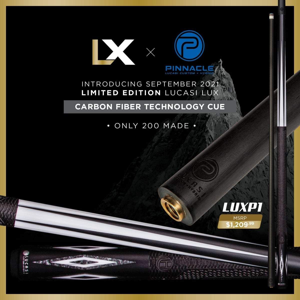 LUXP1 Lucasi Lux Pinnacle Carbon Fiber Composite Cue