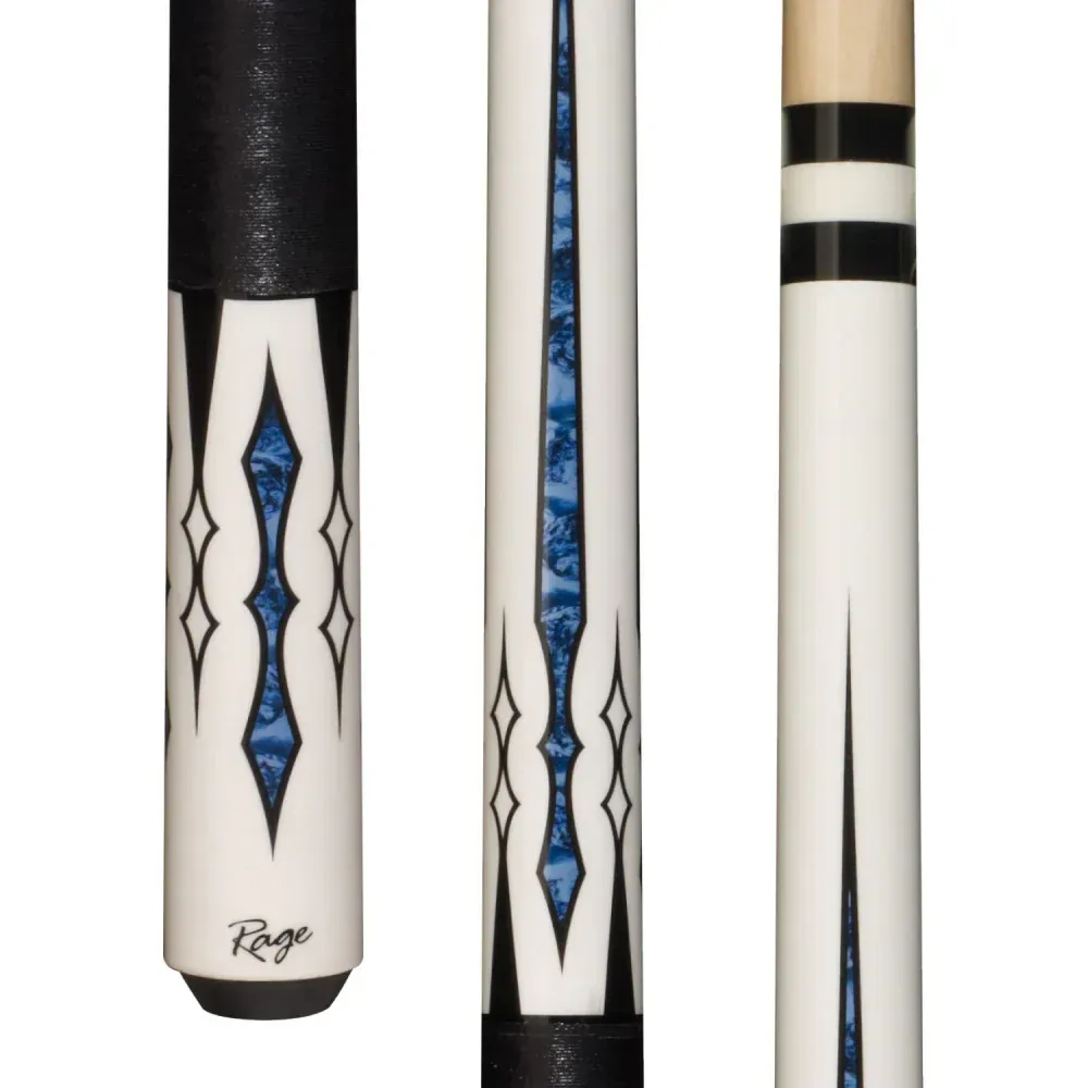 Rage White Rider Cue with Black Nylon Wrap RG187