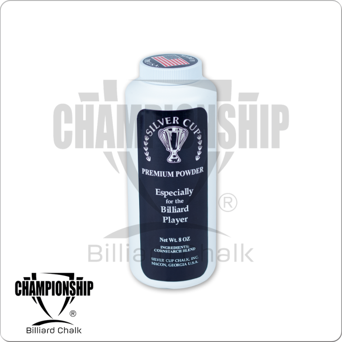 Silver Cup Billiard/Pool Premium Talc Powder, 13 Ounce Shaker Bottle