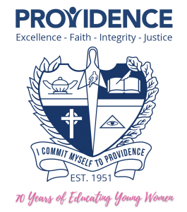 A logo for providence excellence faith integrity justice