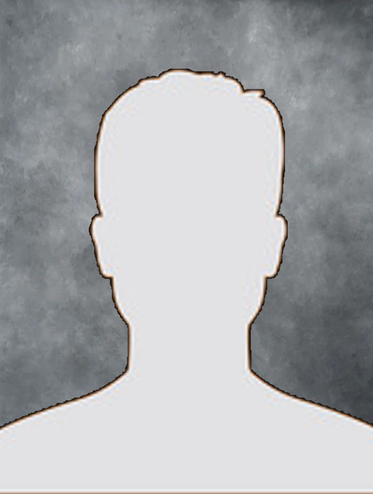 A silhouette of a man 's head with a gray background.