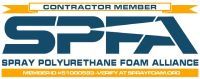 SPFA contractor member logo with blue and orange text for Spray Polyurethane Foam Alliance