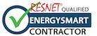RESNET Qualified EnergySystm Contractor logo with green checkmark