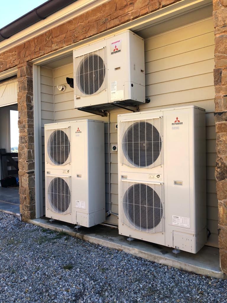Five Mitsubishi Air Conditioning Outdoor Unit — Servicing Homes & Businesses in Albion Park, NSW
