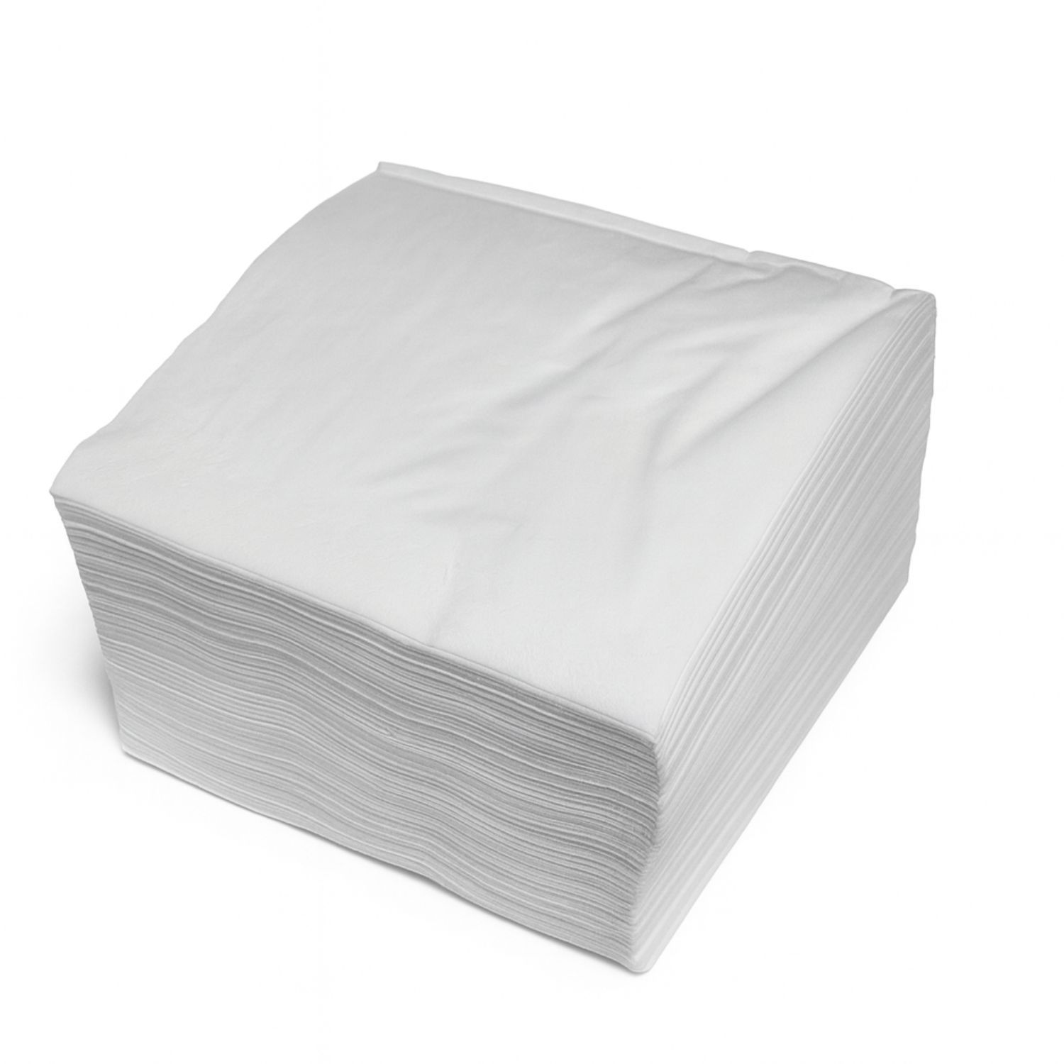 Stapel weisser Papierservietten.