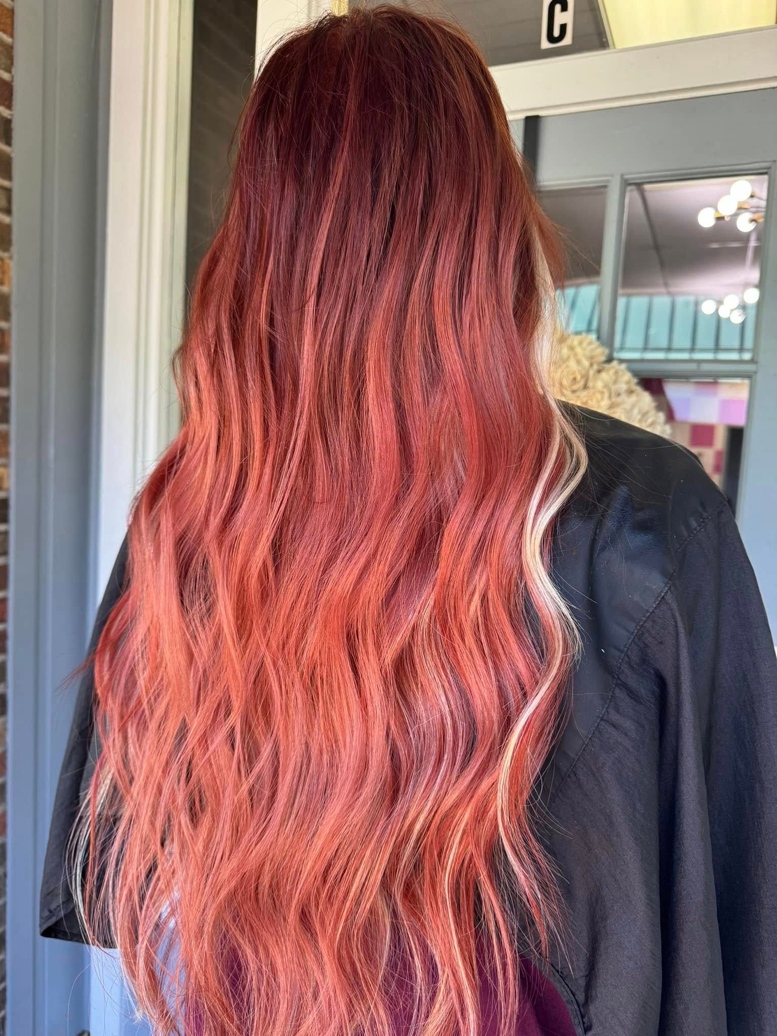 woman with red hair color | Springfield hair salon 