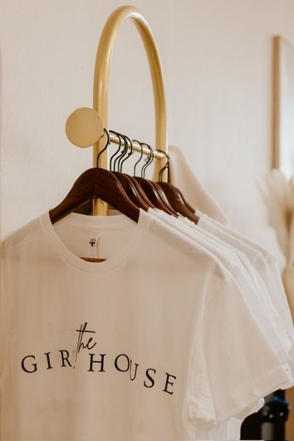 White shirt that says The Girl House for sale at top salon in Springfield MO