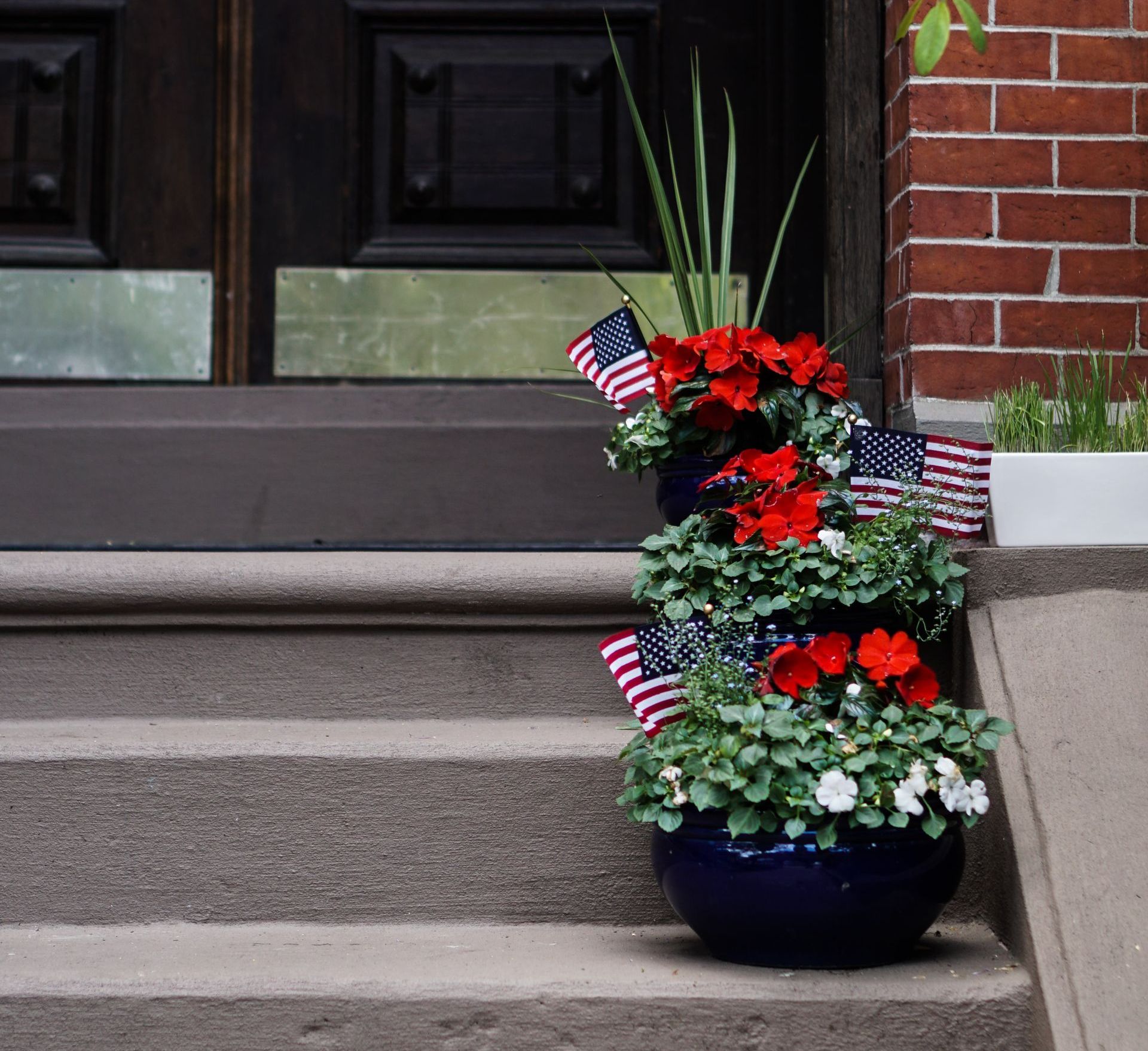 potted plants on front porch