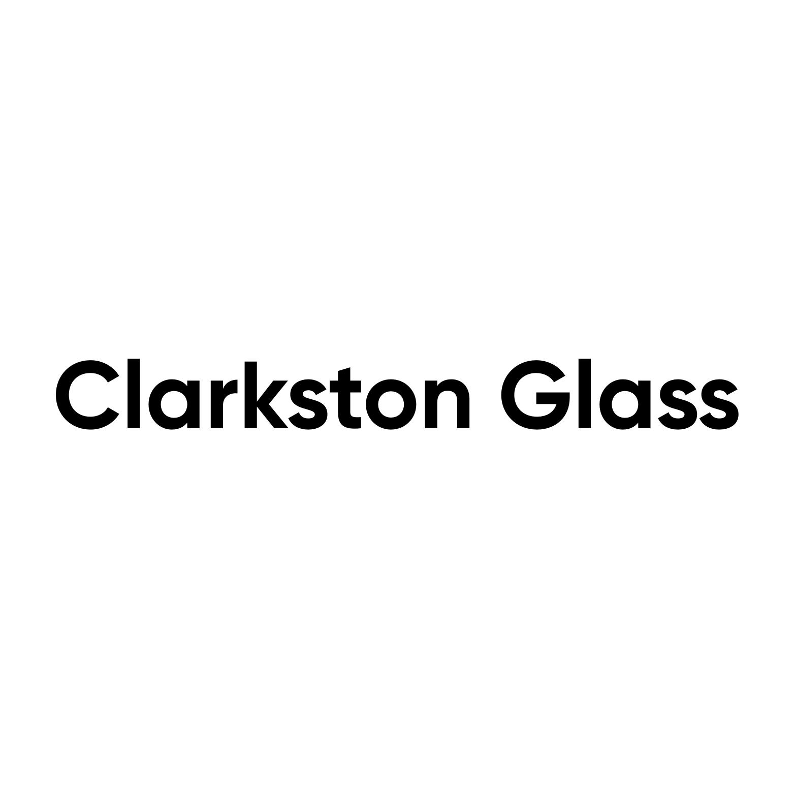 Clarkston Glass logo with black text on a white background.