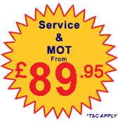 Service and MOT £89.95