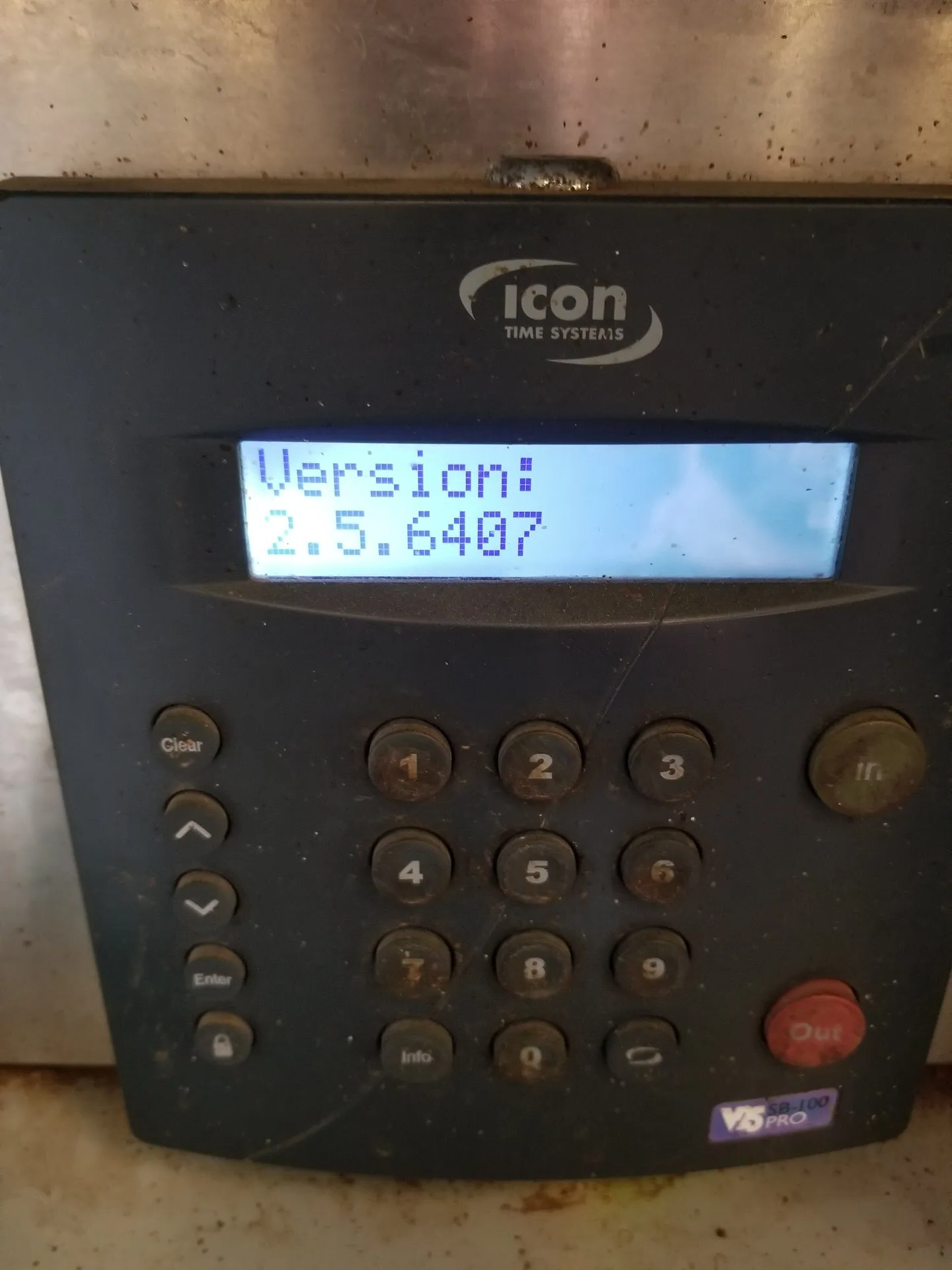 A calculator that says version 2.5.6437 on the screen