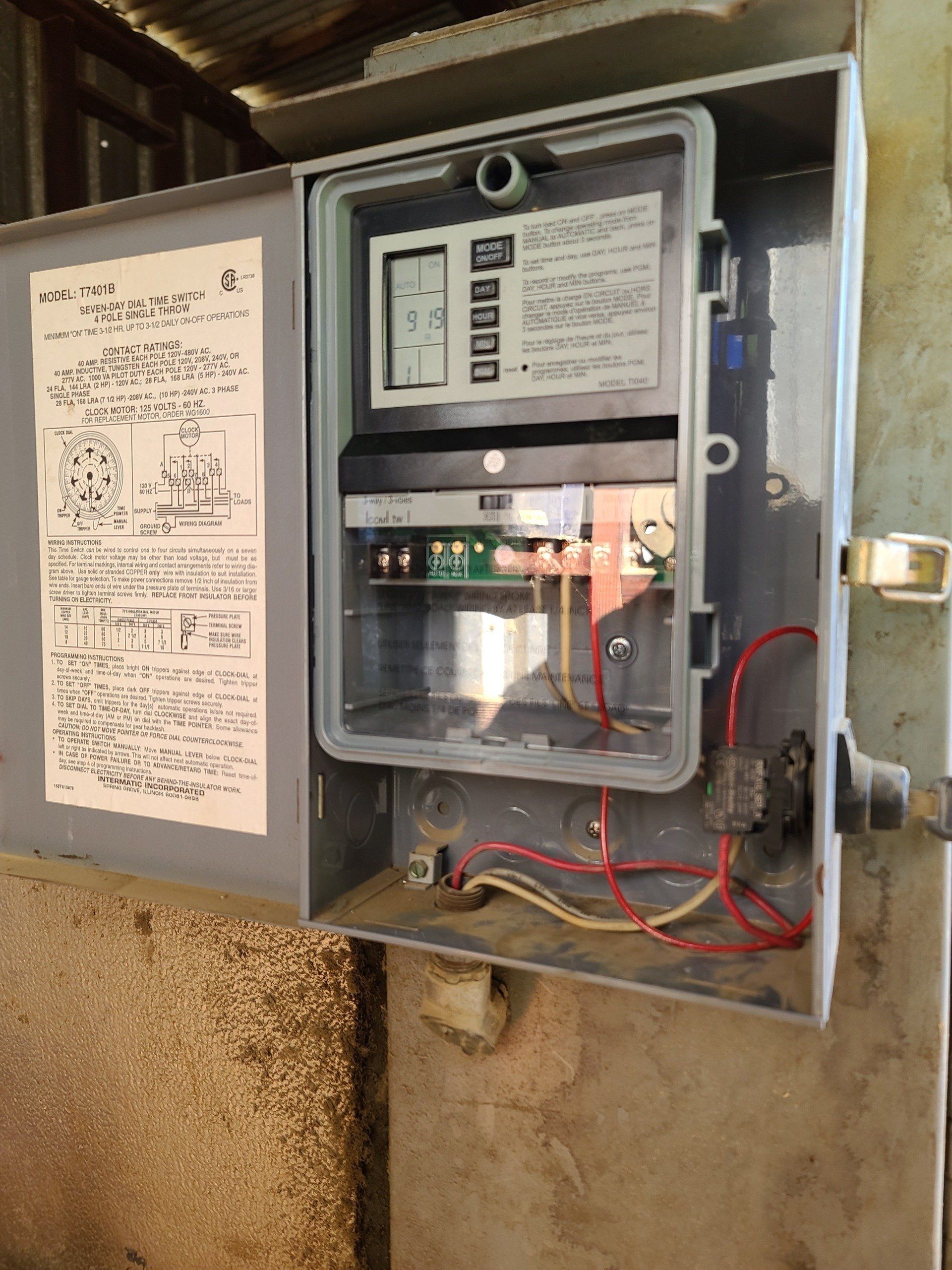 The inside of a box with a clock on it