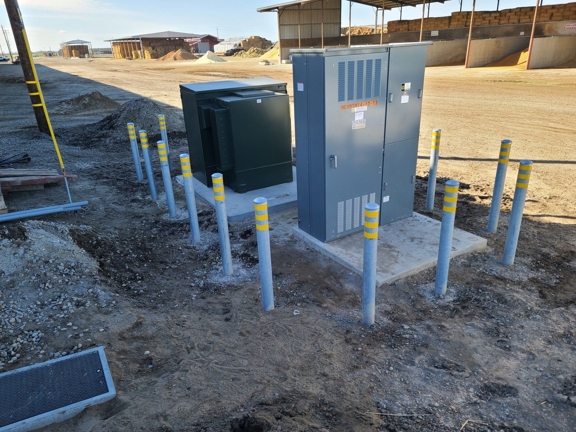 480 volts Switchgear next to high voltage padmounted transformer