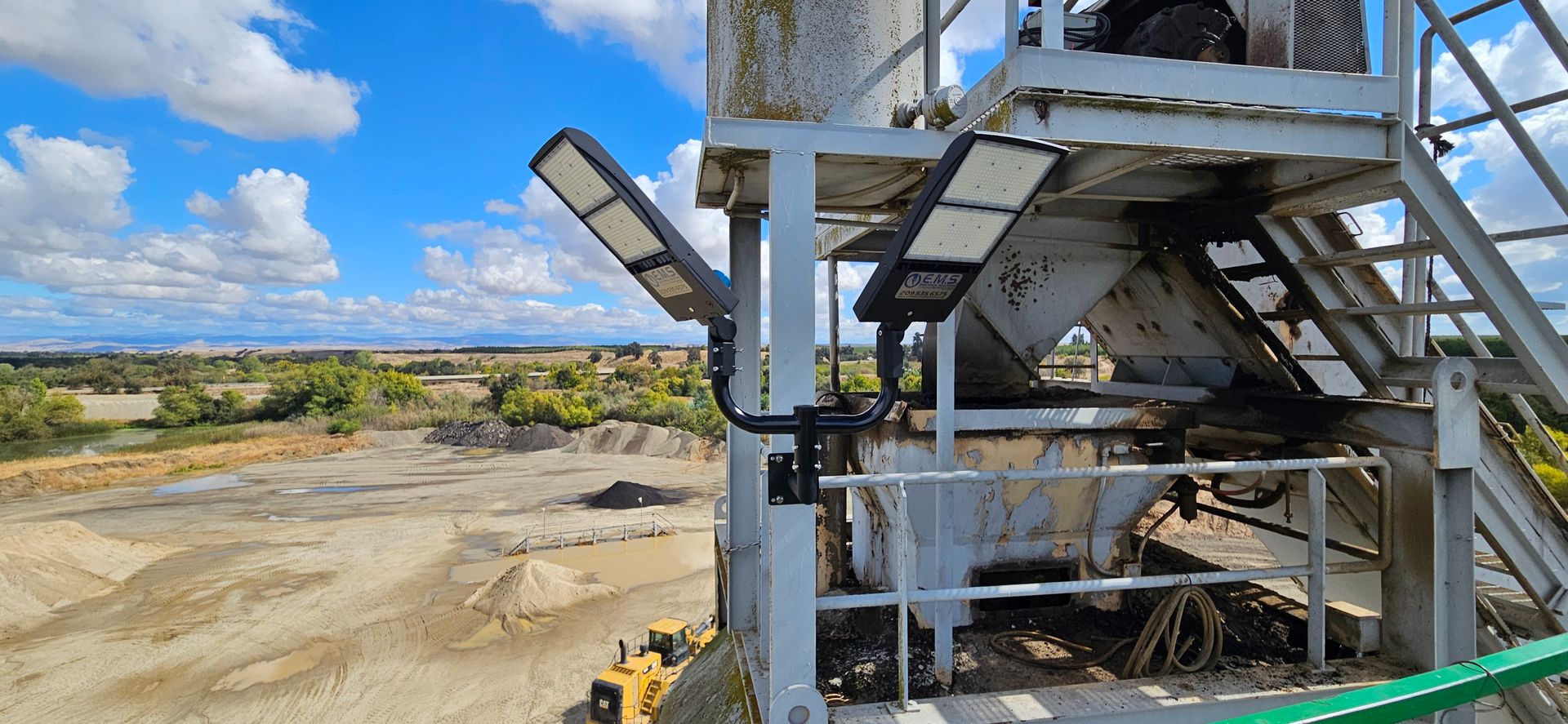 EMS installs LED lighting up high on factory silos