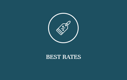 A blue background with the words best rates on it