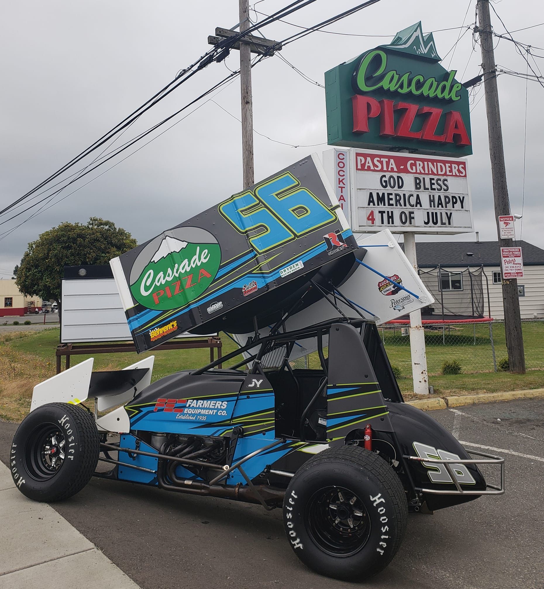 Cascade Pizza sponsored race car