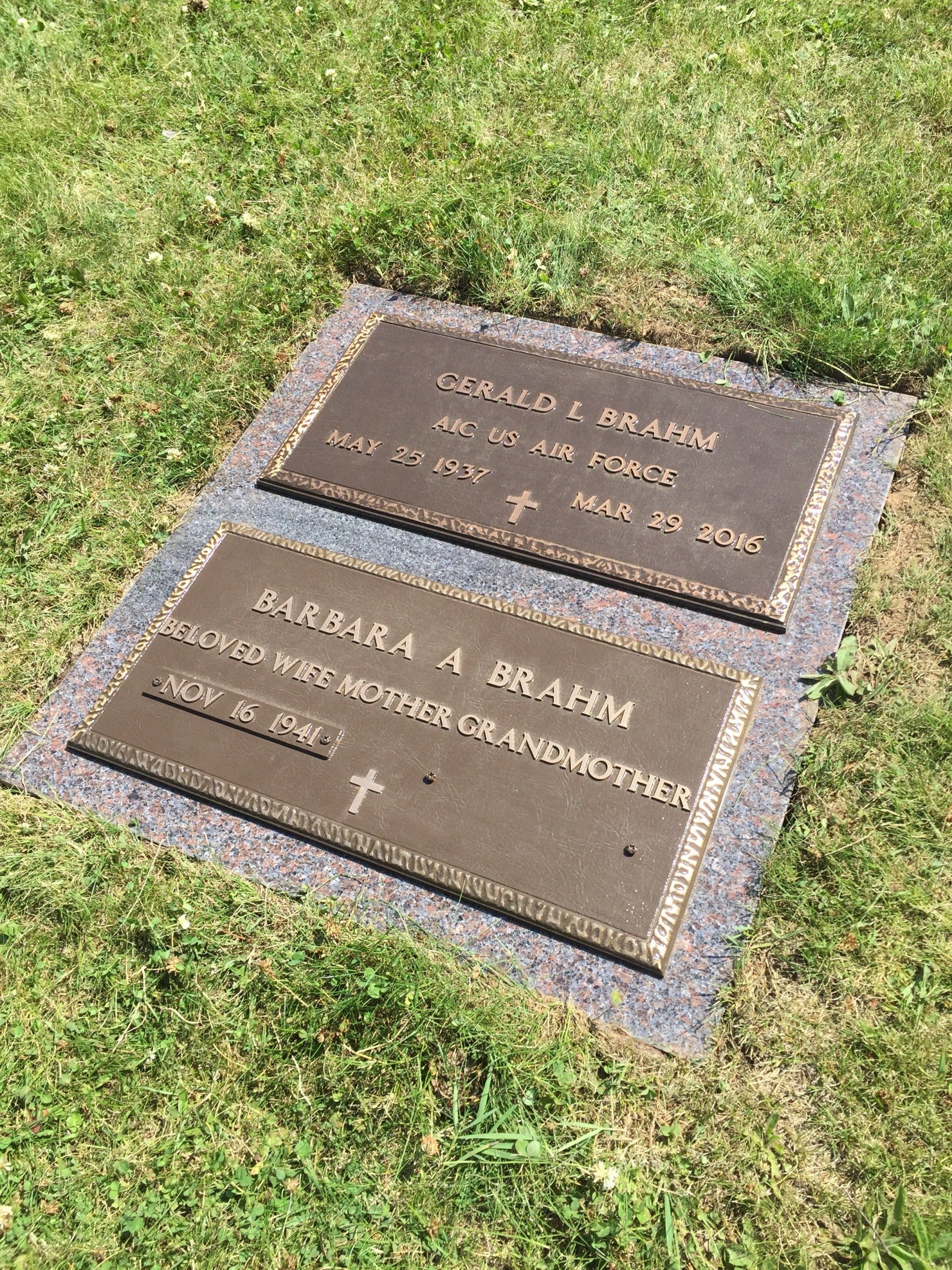 Granite under bronze memorial