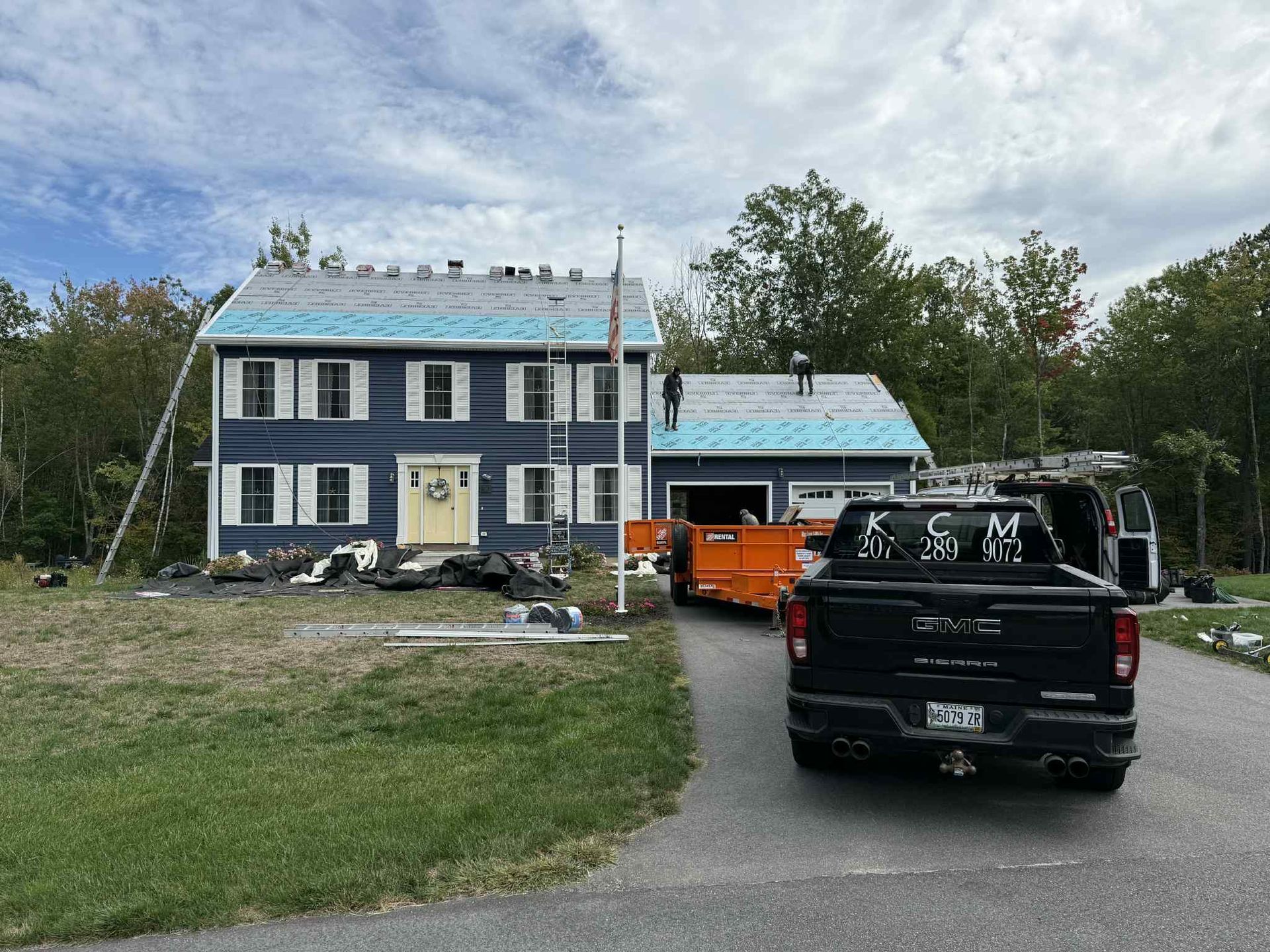 A gutter guard installed on a residential roof.