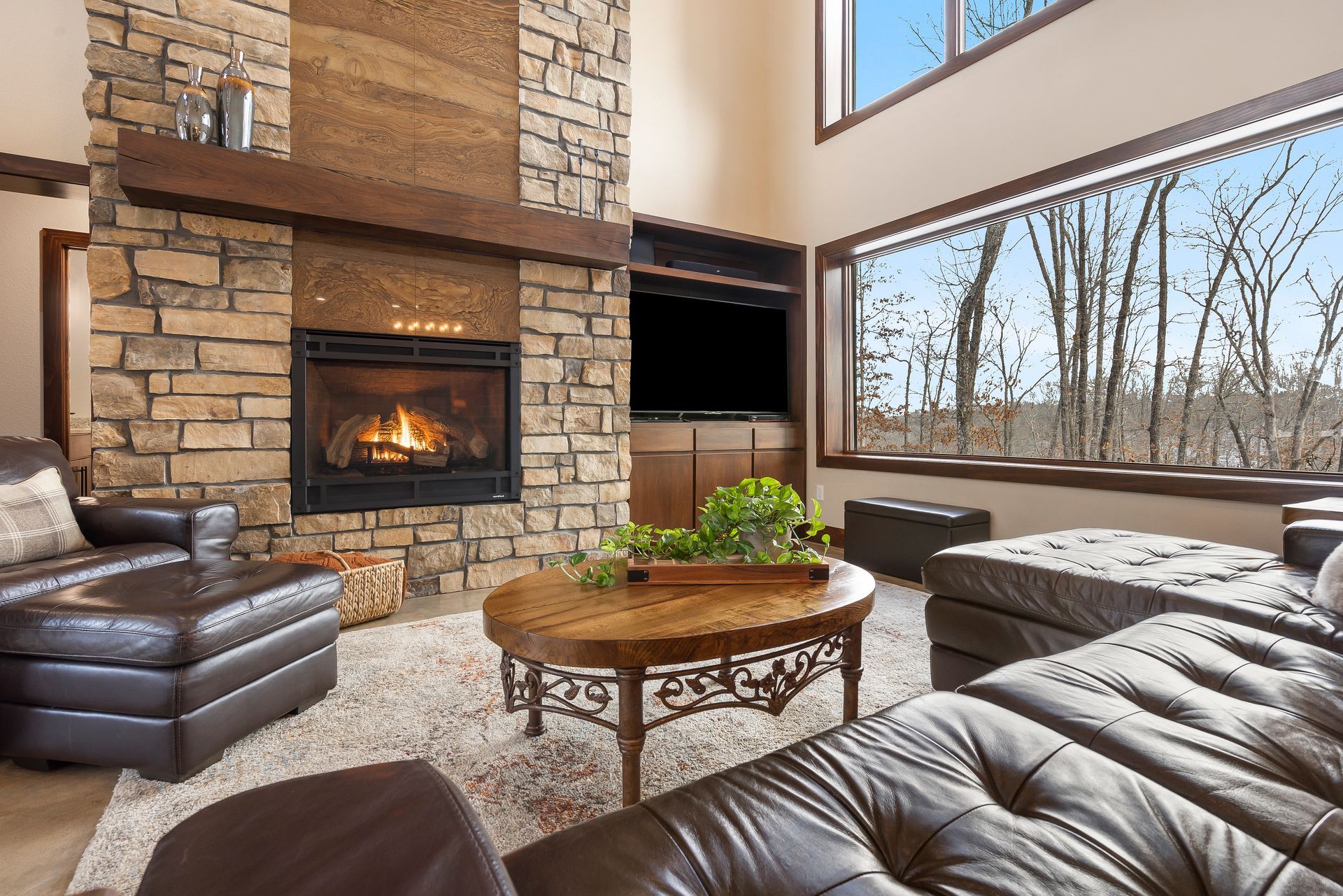 ICF custom home with large windows and fireplace | Rogers, AR