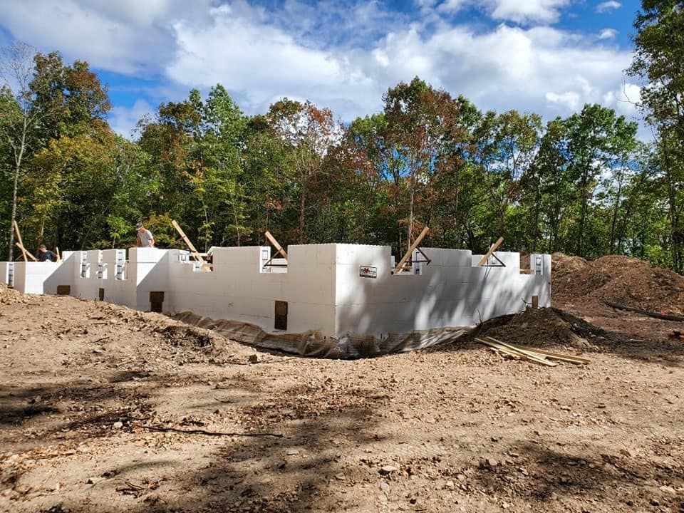 During ICF footer and wall installation in Republic and Sparta MO