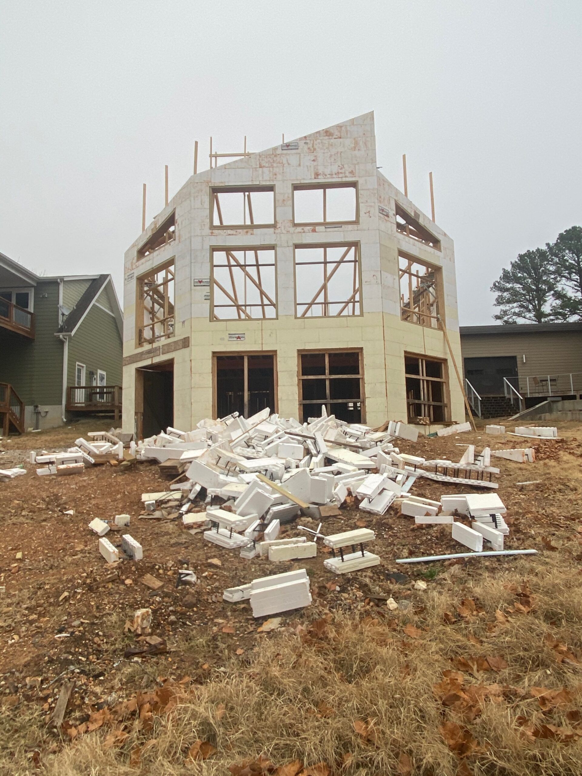 During ICF footer and wall installation in branson and st. louis mo