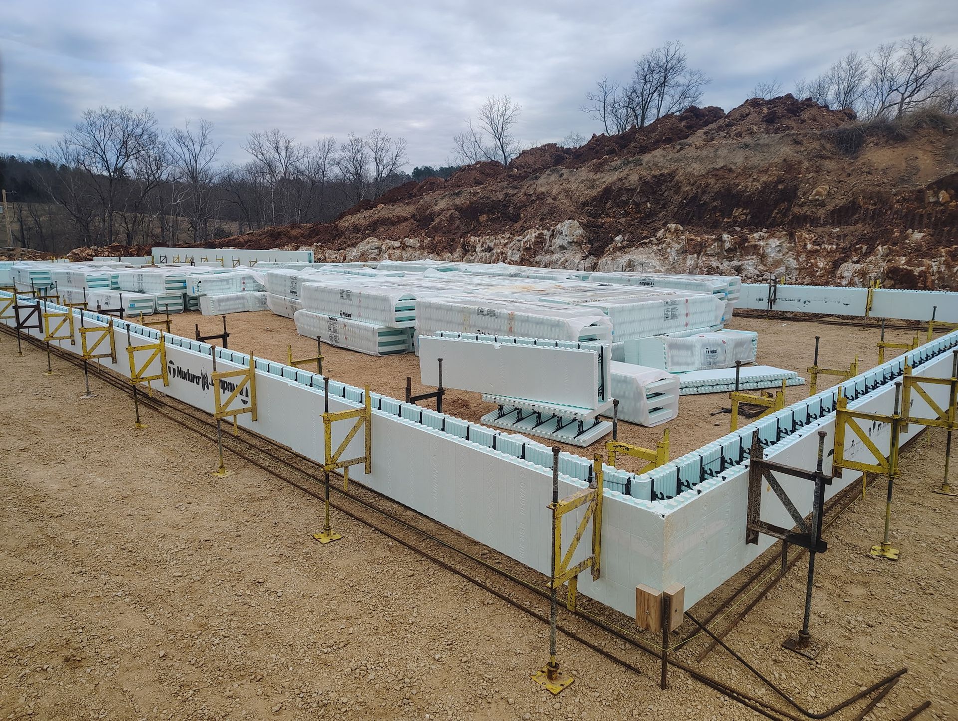 Nudura ICF forms stacked and braced in the Ozarks | Eminence, MO