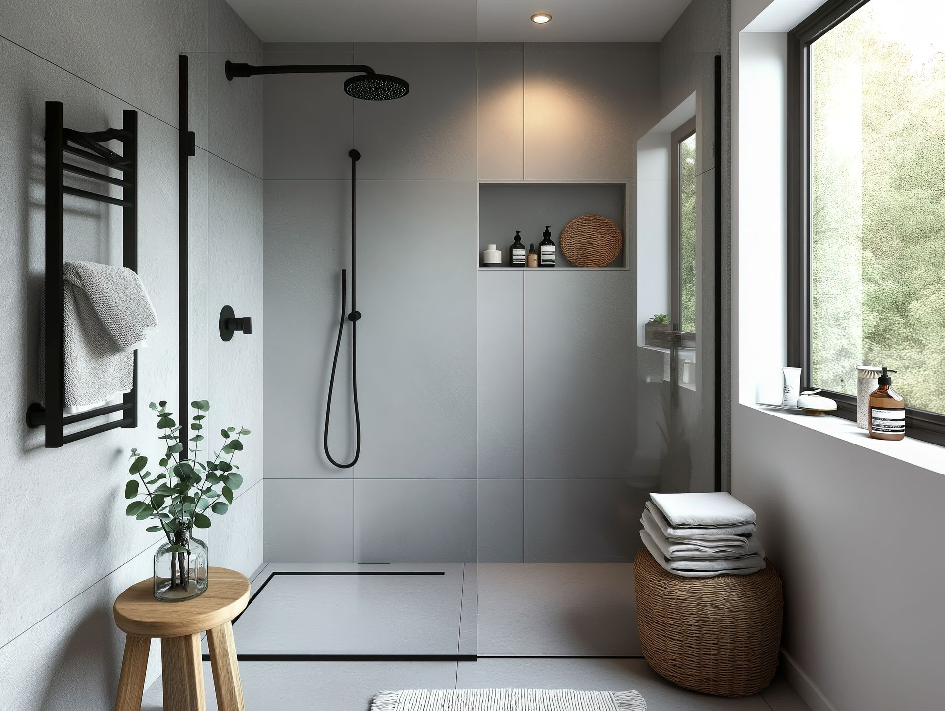 Modern curbless walk-in shower | Nixa, MO