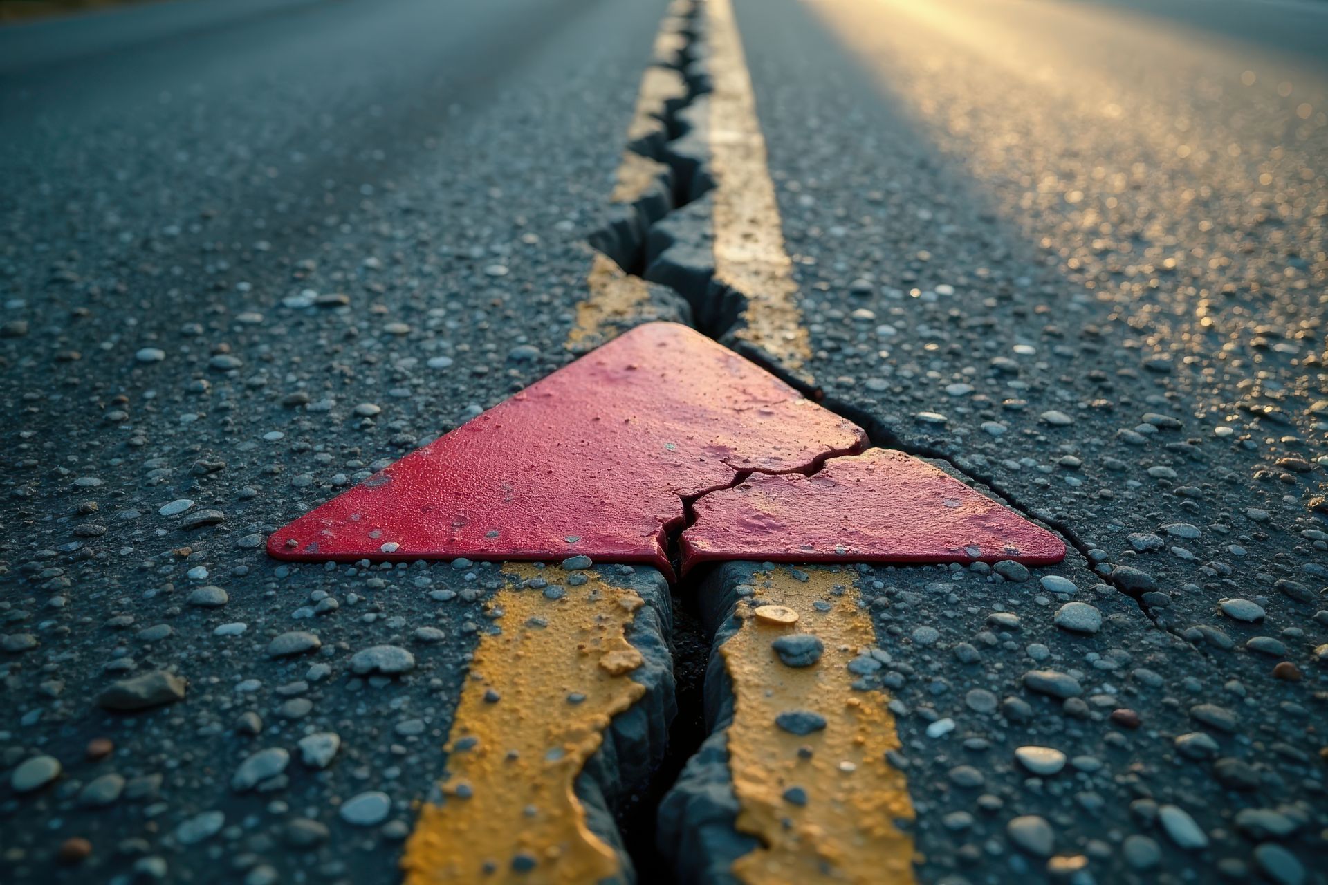 Earthquake fault line on highway | Southwest Missouri