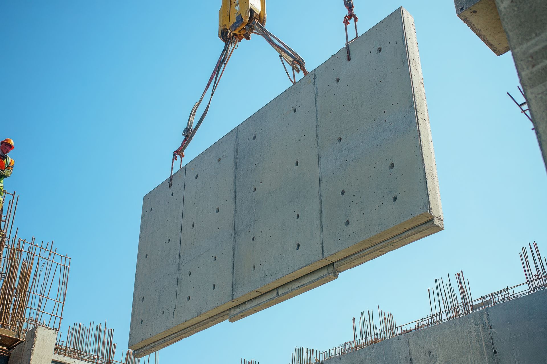 Precast concrete panels being delivered on crane | Joplin, MO