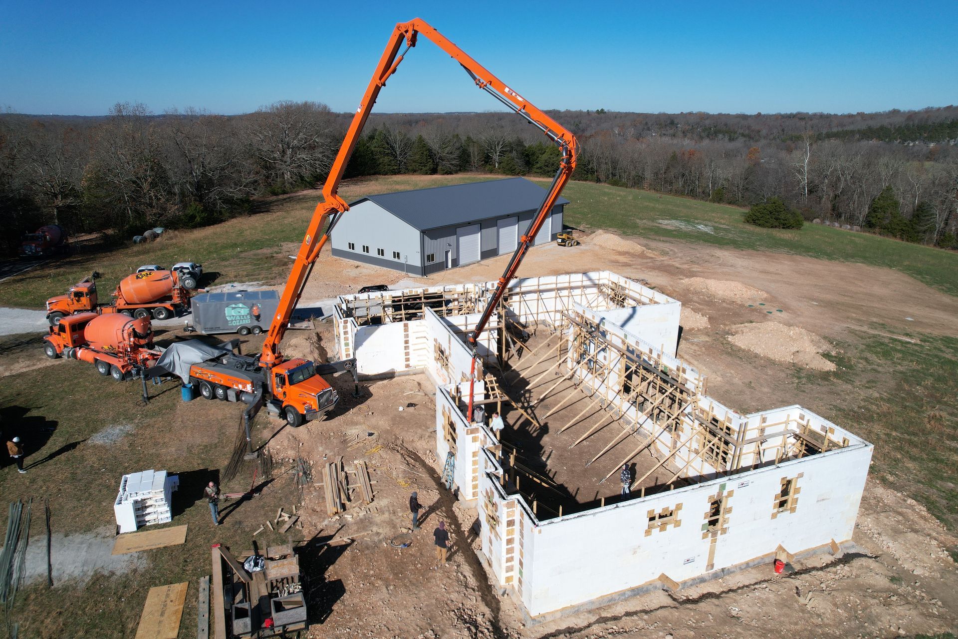 Monolithic concrete pour on ICF custom home | Rogersville, MO