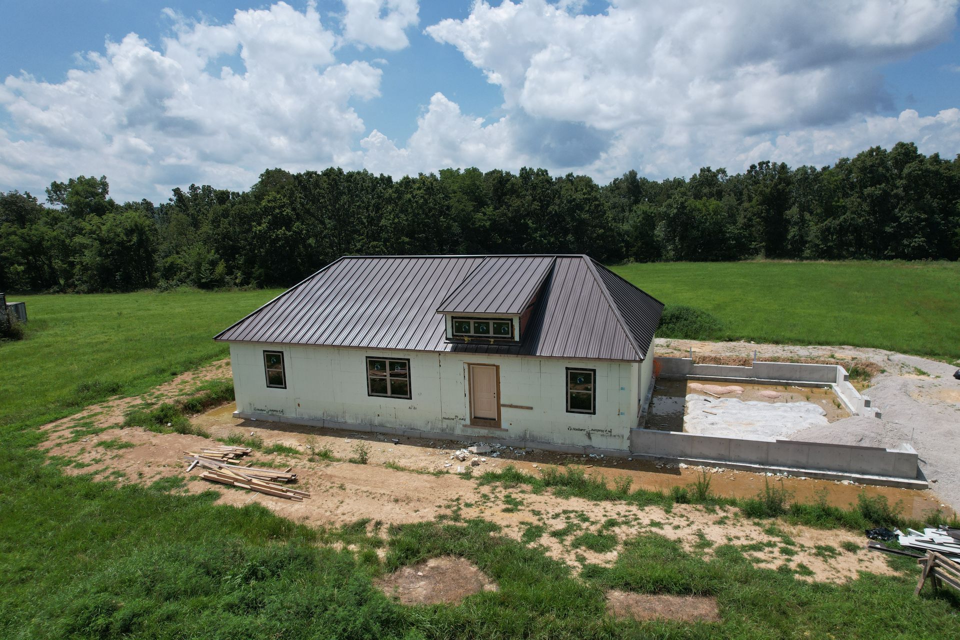 Nudura ICF home with standing seam hidden fastener steel roof | Mountain Grove, MO