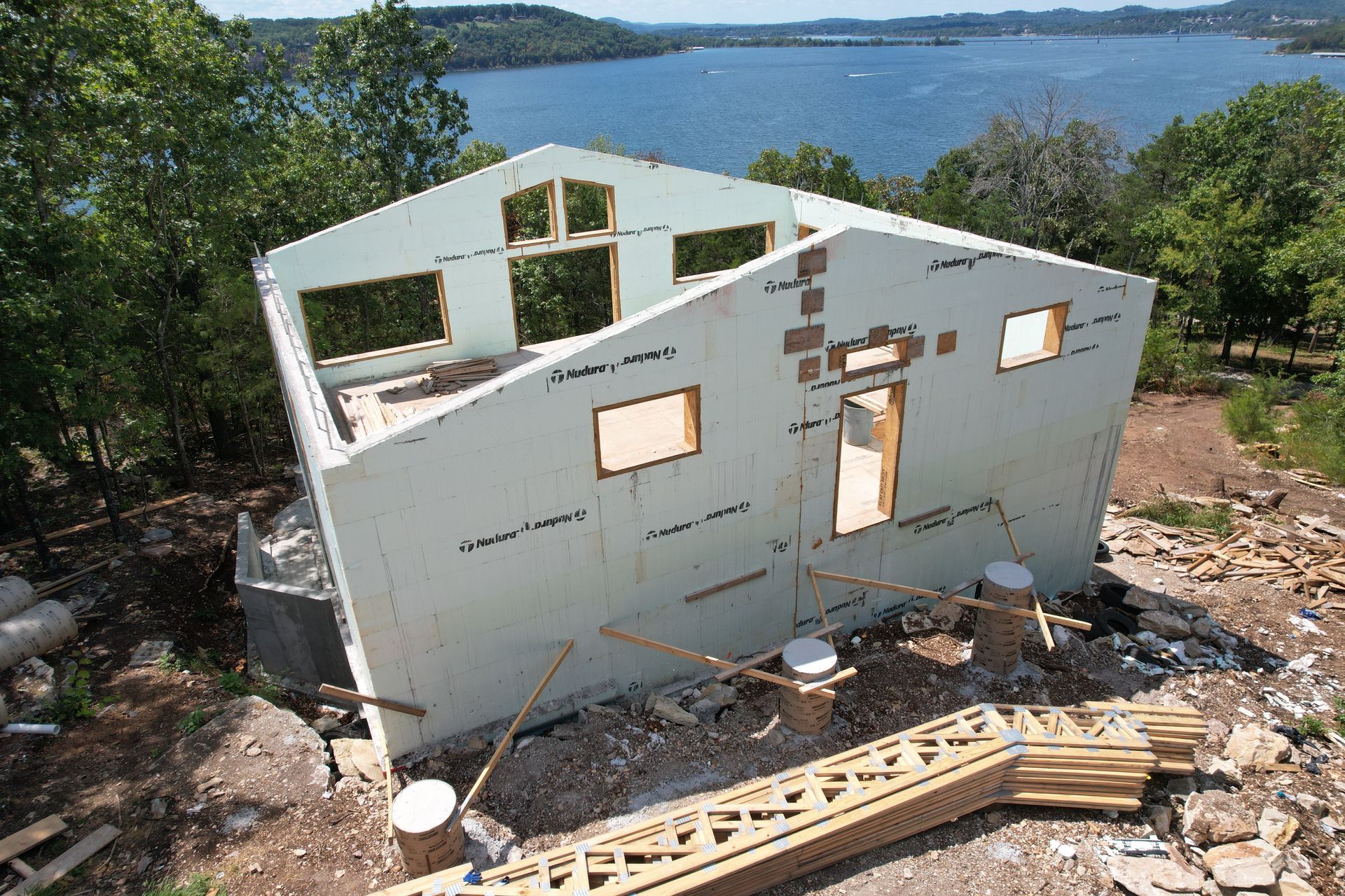 Lakefront ICF custom home with pier posts | Reeds Spring, MO