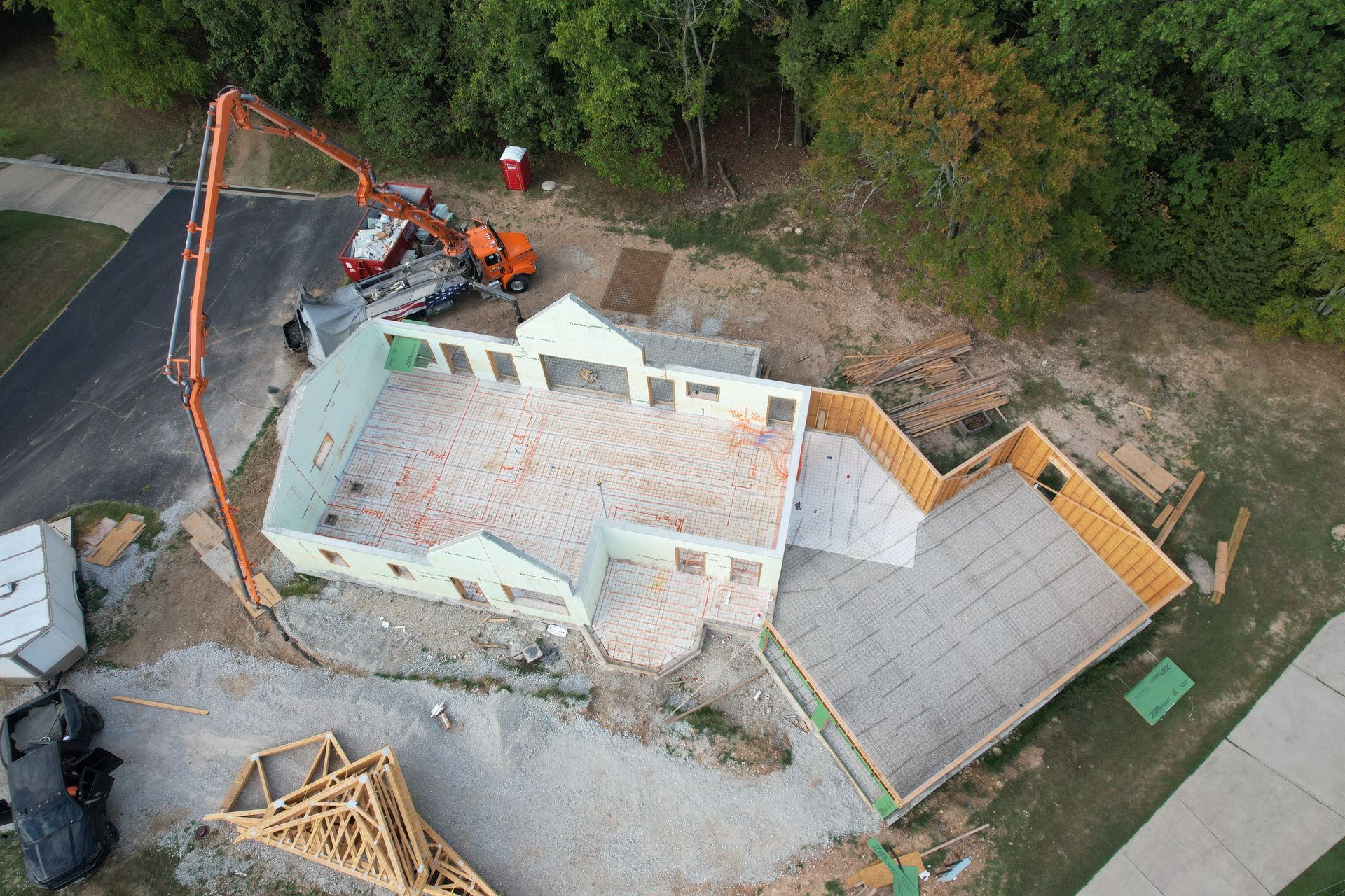 Custom insulated concrete form home with gables and radiant floor heat | Blue Eye, MO