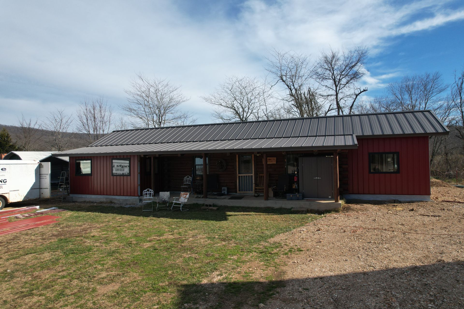 Log cabin with insulated concrete form home addition in the Ozarks | Alpena, AR