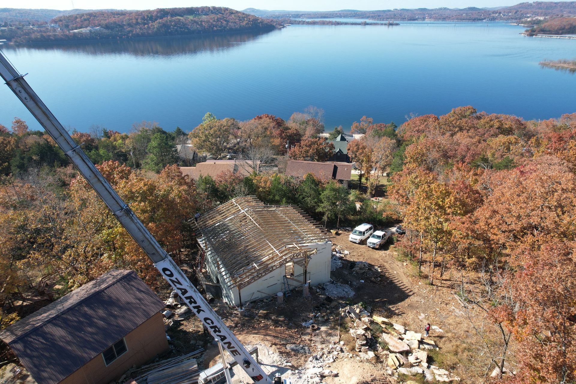 Insulated concrete form home with custom engineered truss system on Table Rock Lake | Reeds Spring, MO