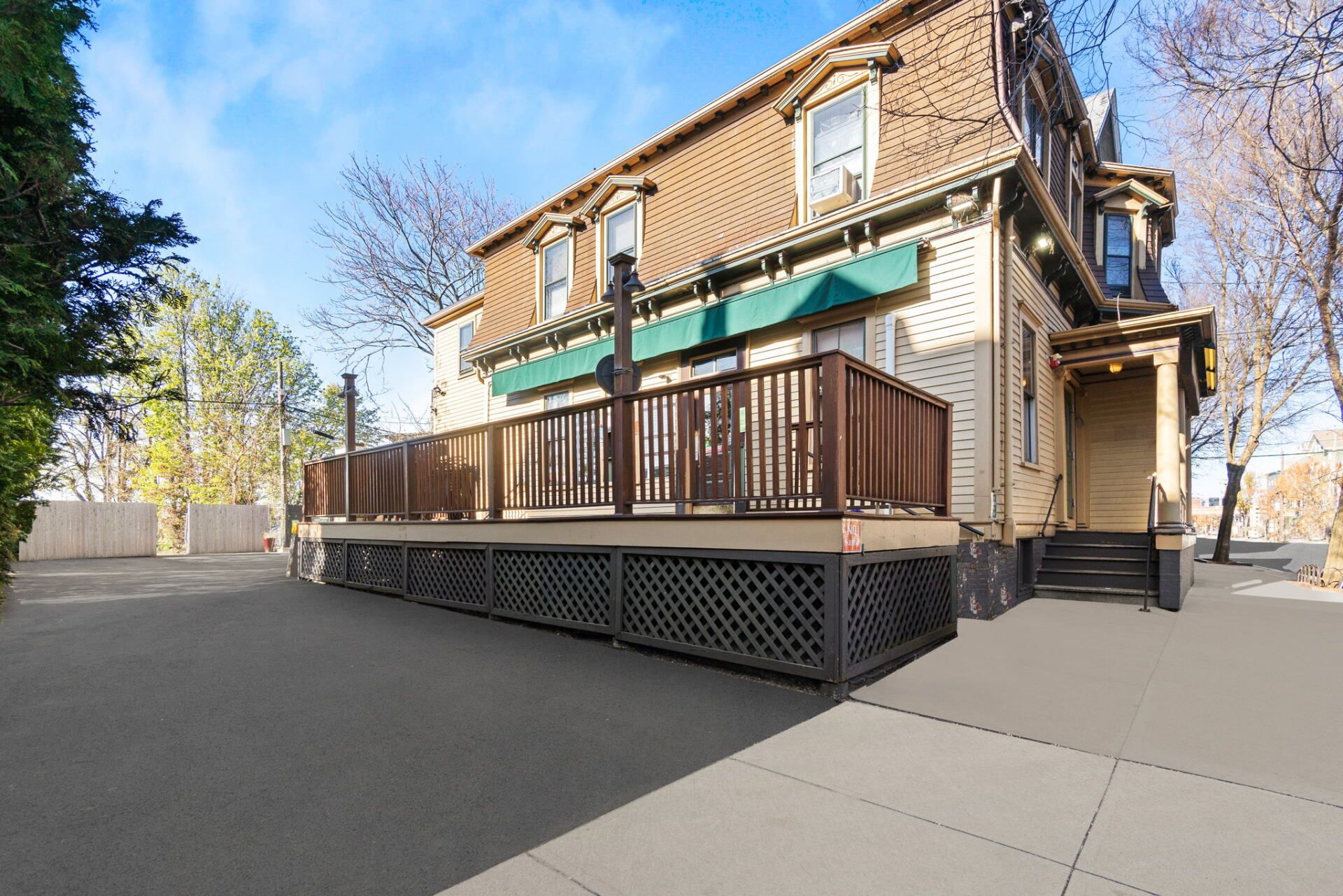 a coffee exchange store with a redone driveway