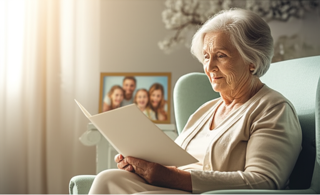 lady reading obituaries